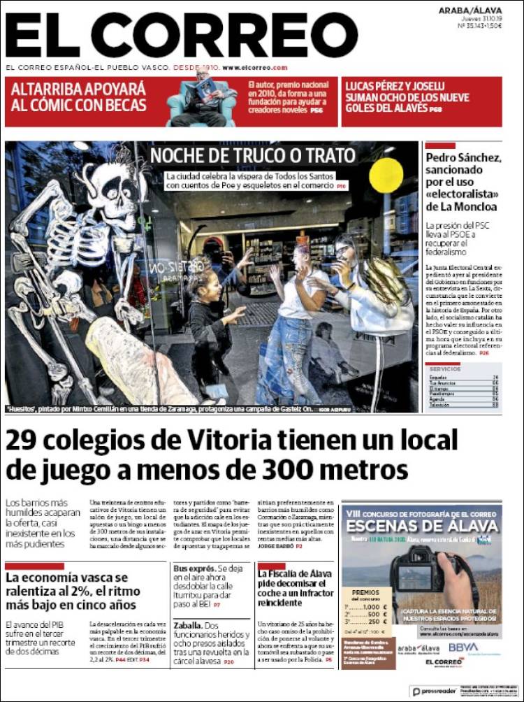 Portada de El Correo - Álava (Spain)