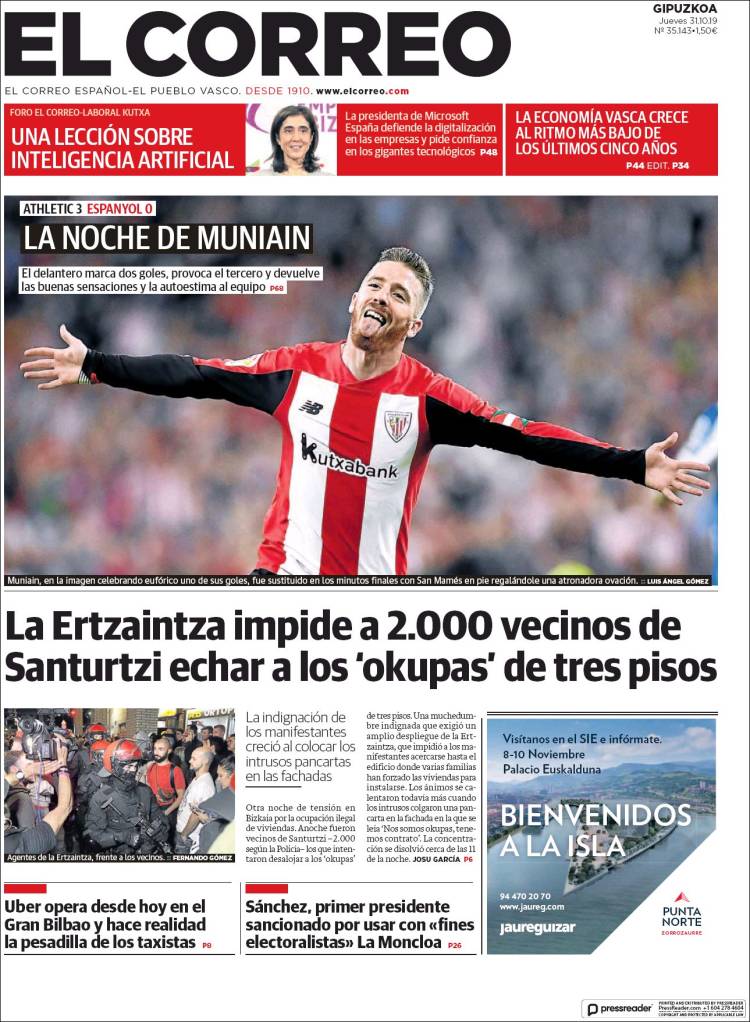 Portada de El Correo - Guipuzcoa (Spain)