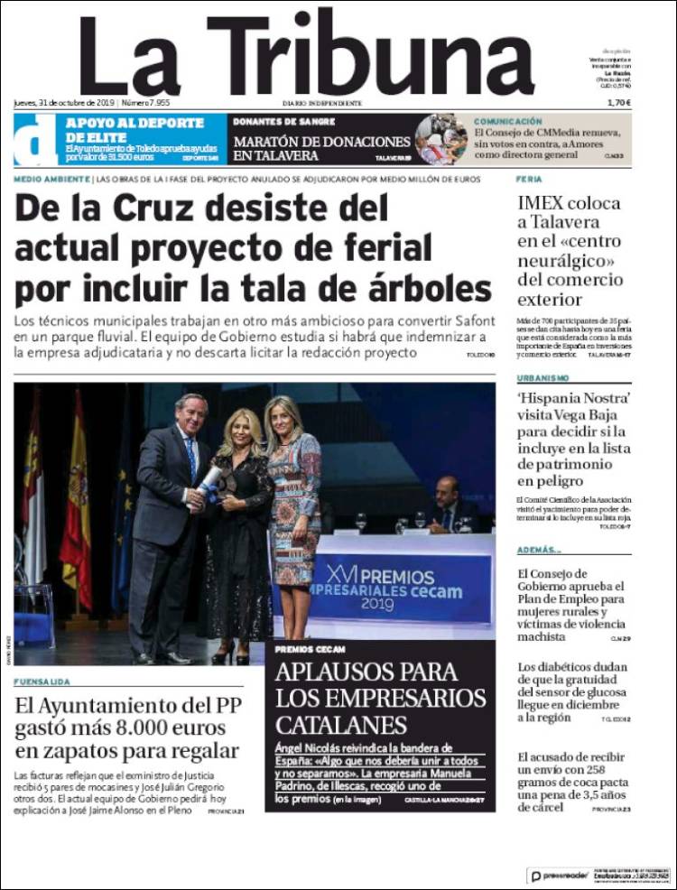 Portada de La Tribuna de Toledo (Spain)