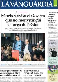 Portada de La Vanguardia (España)