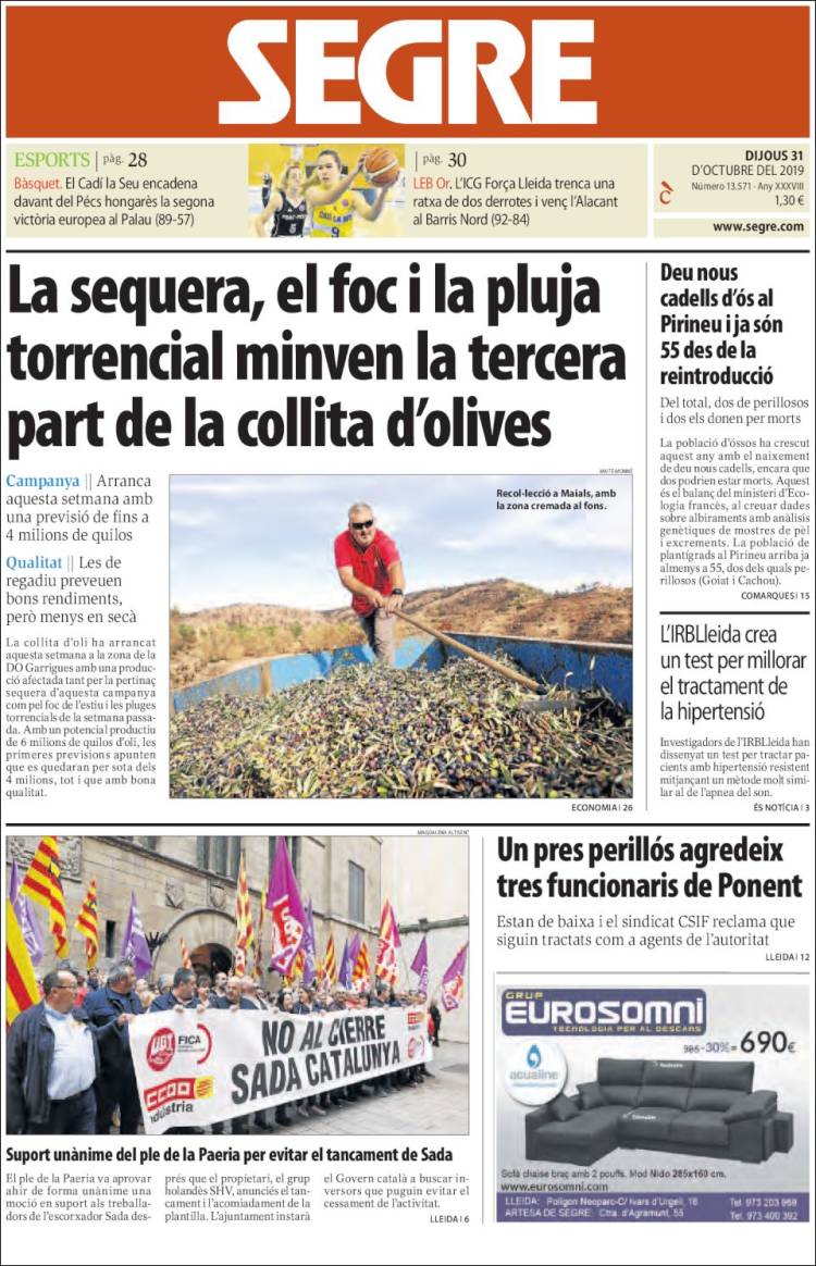 Portada de Segre (Spain)