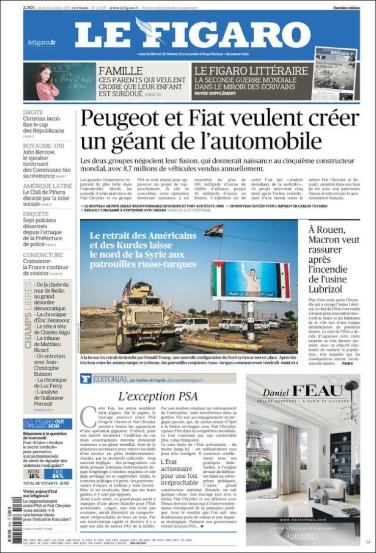 Portada de Le Figaro (Francia)