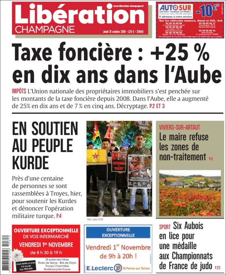 Portada de Libération Champagne (Francia)