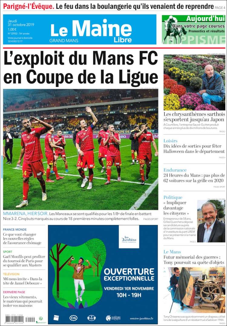 Portada de Le Maine Libre (Francia)