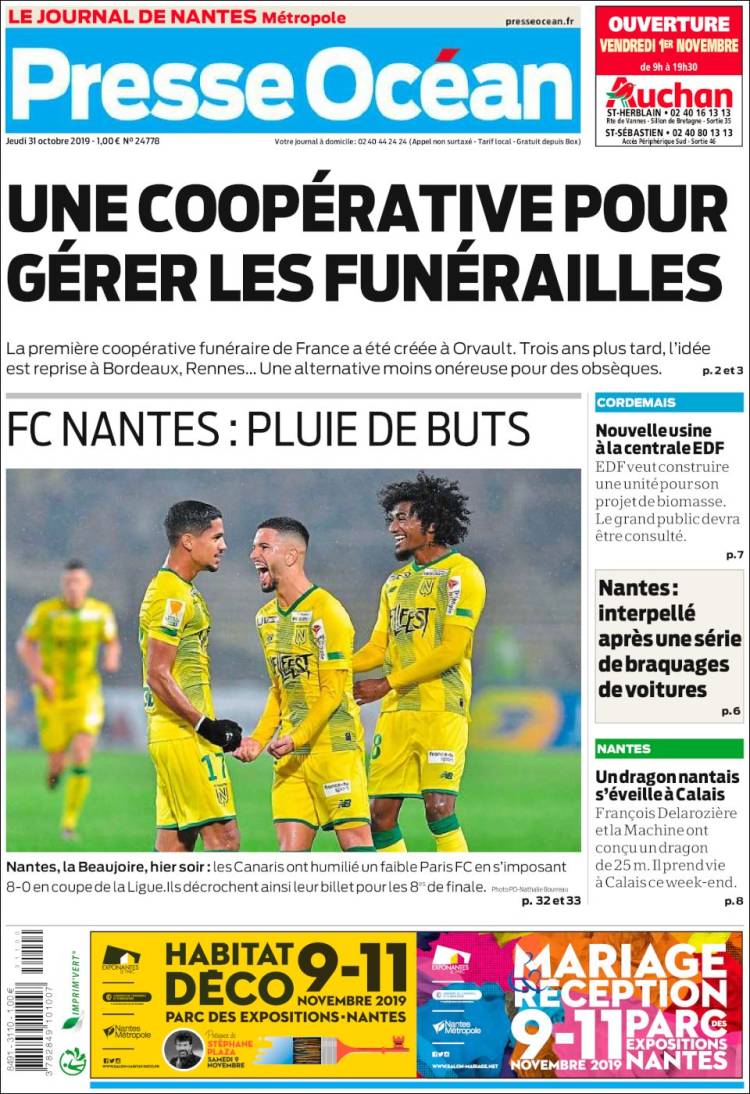 Portada de Presse Ocean (Francia)