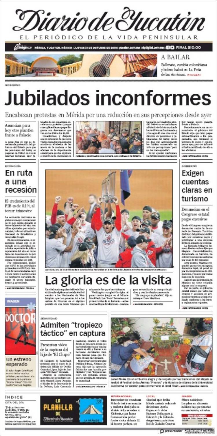 Portada de Diario de Yucatán (M&eacute;xico)