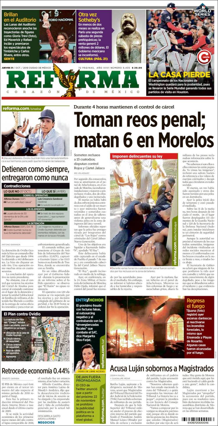 Portada de Reforma (M&eacute;xico)