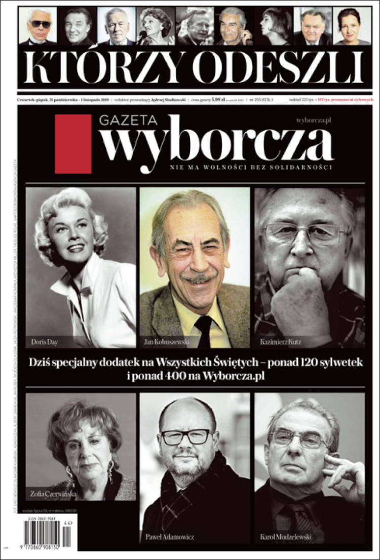 Portada de Gazeta Wyborcza (Polonia)
