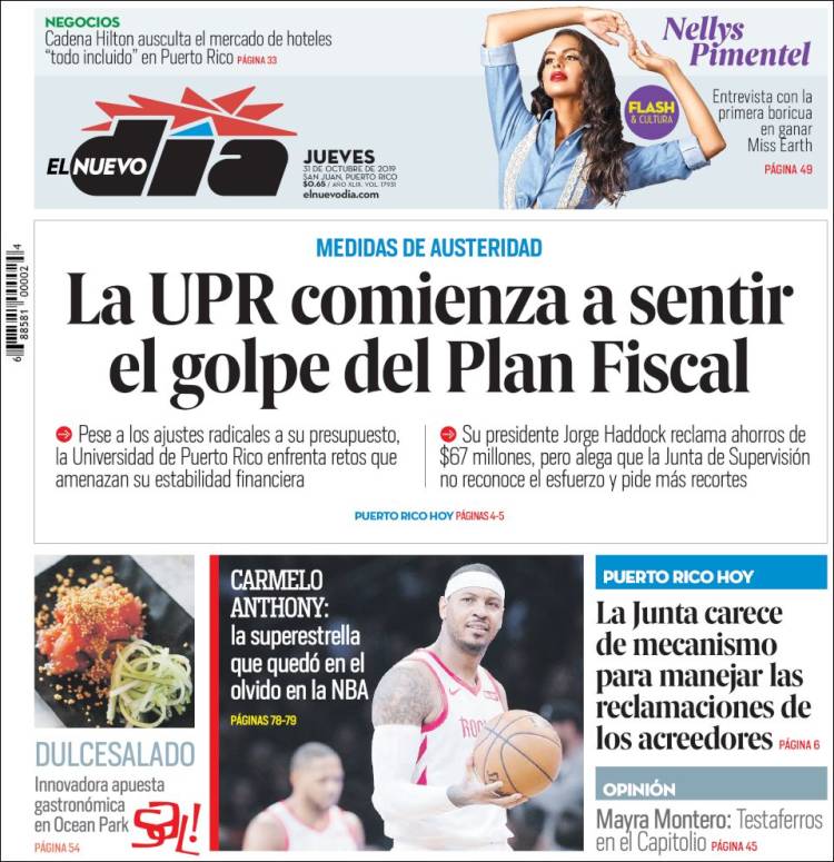 Portada de El Nuevo Día (Puerto Rico)