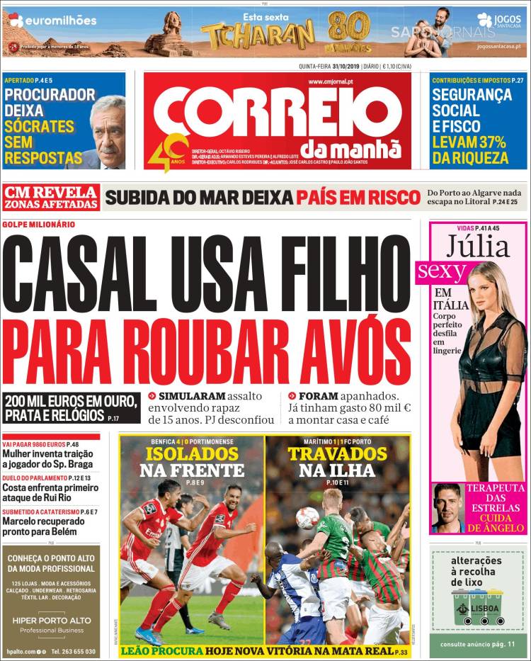 Portada de Correio da Manhã (Portugal)
