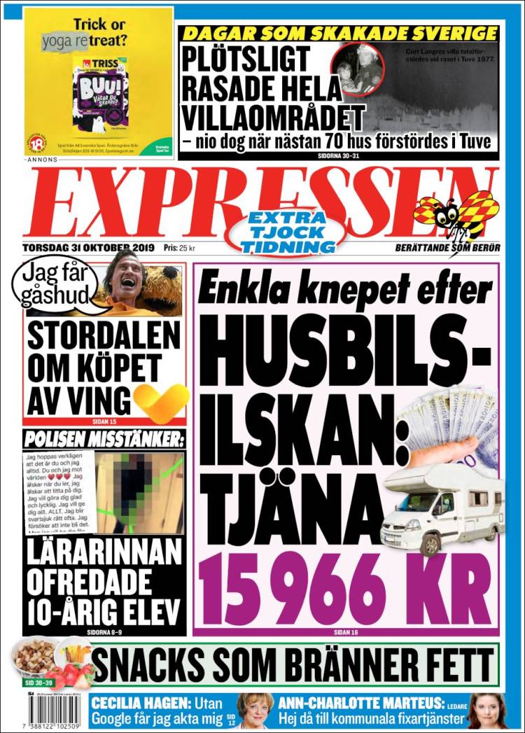 Portada de Expressen (Suecia)