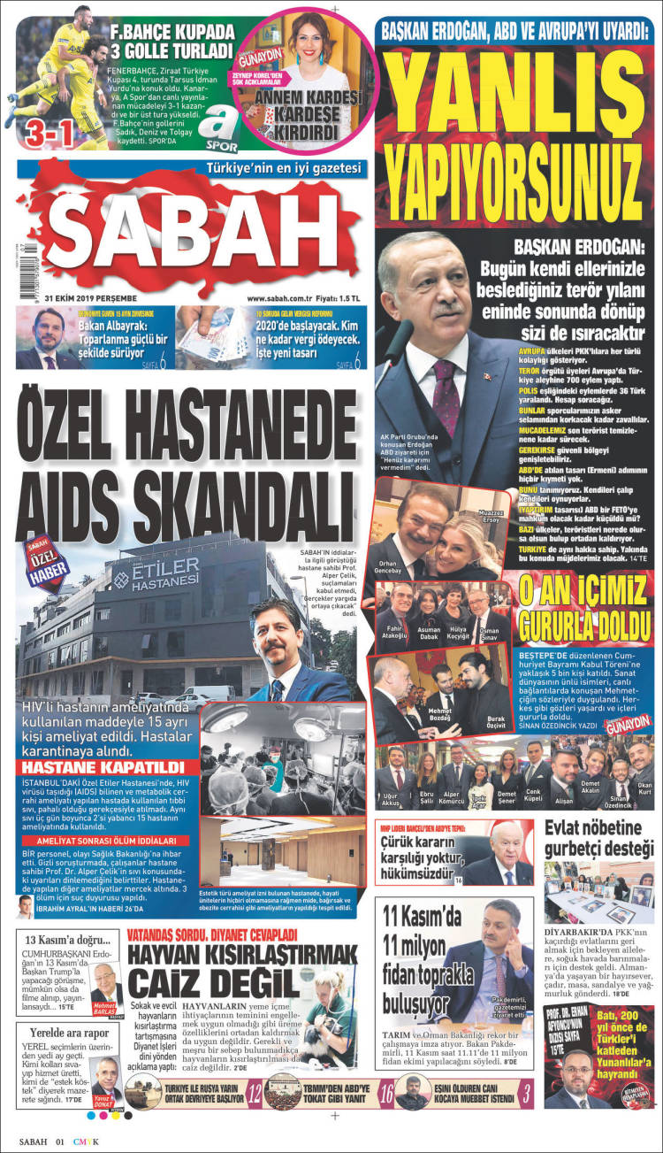 Portada de Sabah (Turqu&iacute;a)