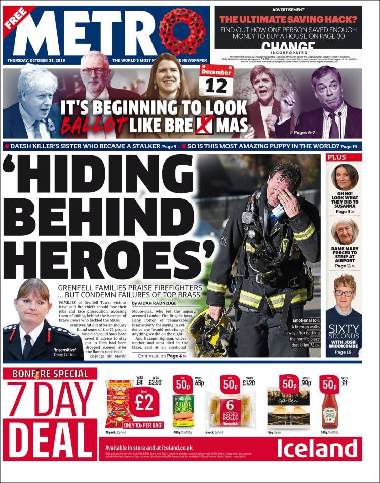 Portada de Metro (Reino Unido)