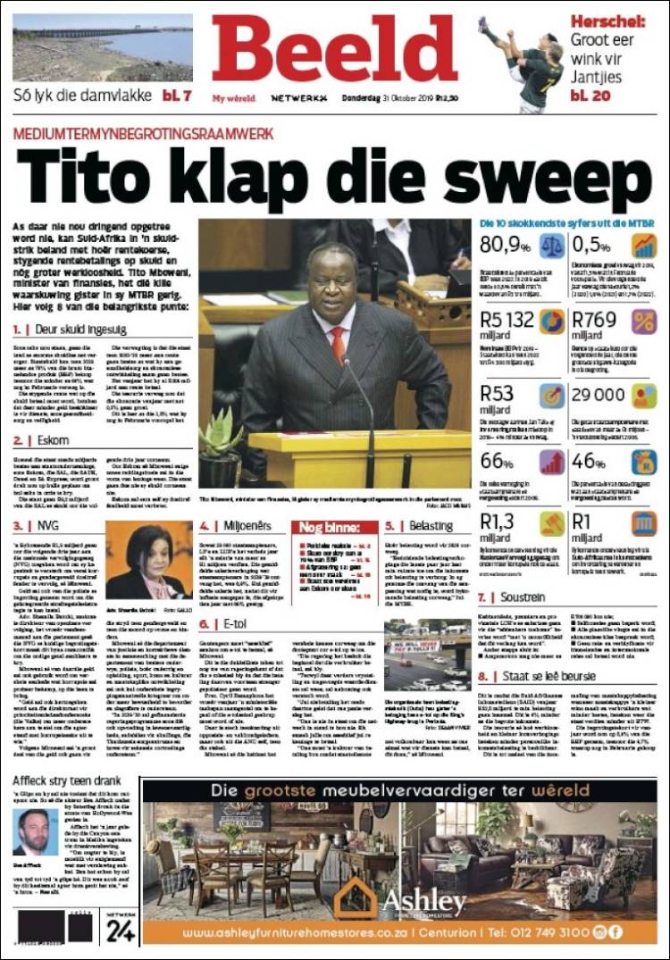 Portada de Beeld (Sud&aacute;frica)