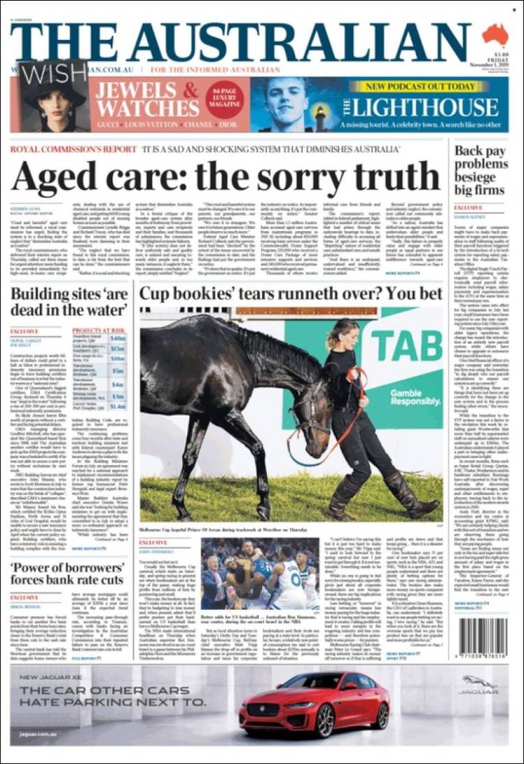 Portada de The Australian (Australia)