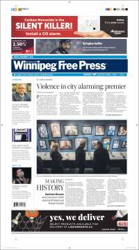 Portada de Winnipeg Free Press (Canadá)