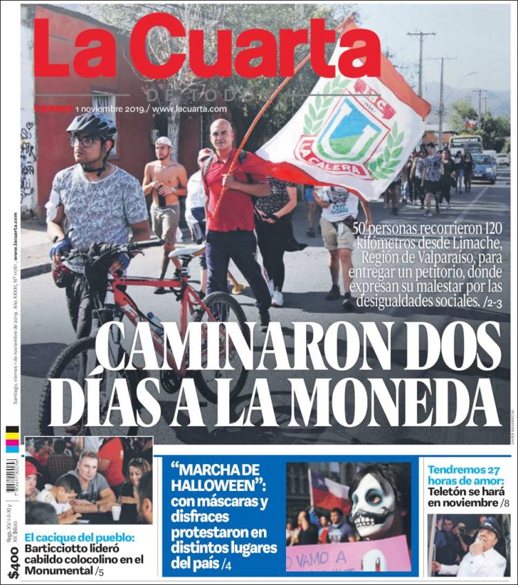 Portada de La Cuarta (Chile)