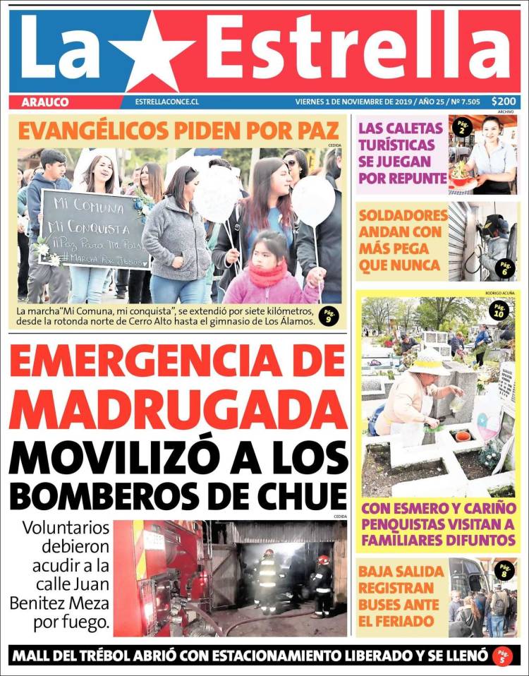 Portada de La Estrella de Concepción (Chile)