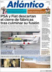 Portada de Atlántico Diario (España)