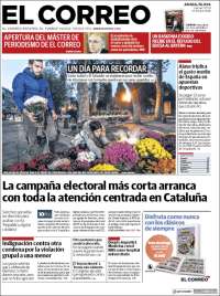 Portada de El Correo - Álava (España)