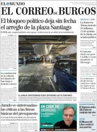 Portada de El Correo de Burgos (España)