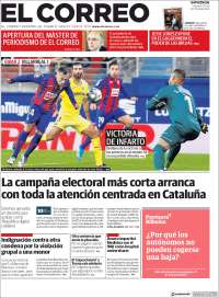 Portada de El Correo - Guipuzcoa (España)