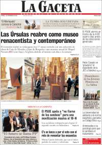 Portada de La Gaceta de Salamanca (España)