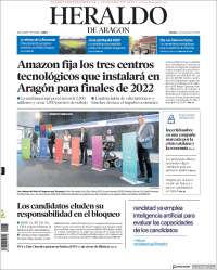 Portada de Heraldo de Aragón (España)