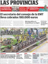 Portada de Las Provincias (España)