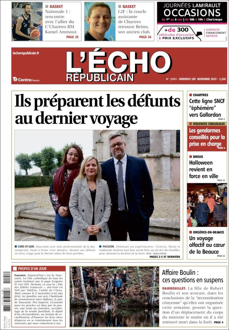 Portada de L'Echo Républicain (Francia)