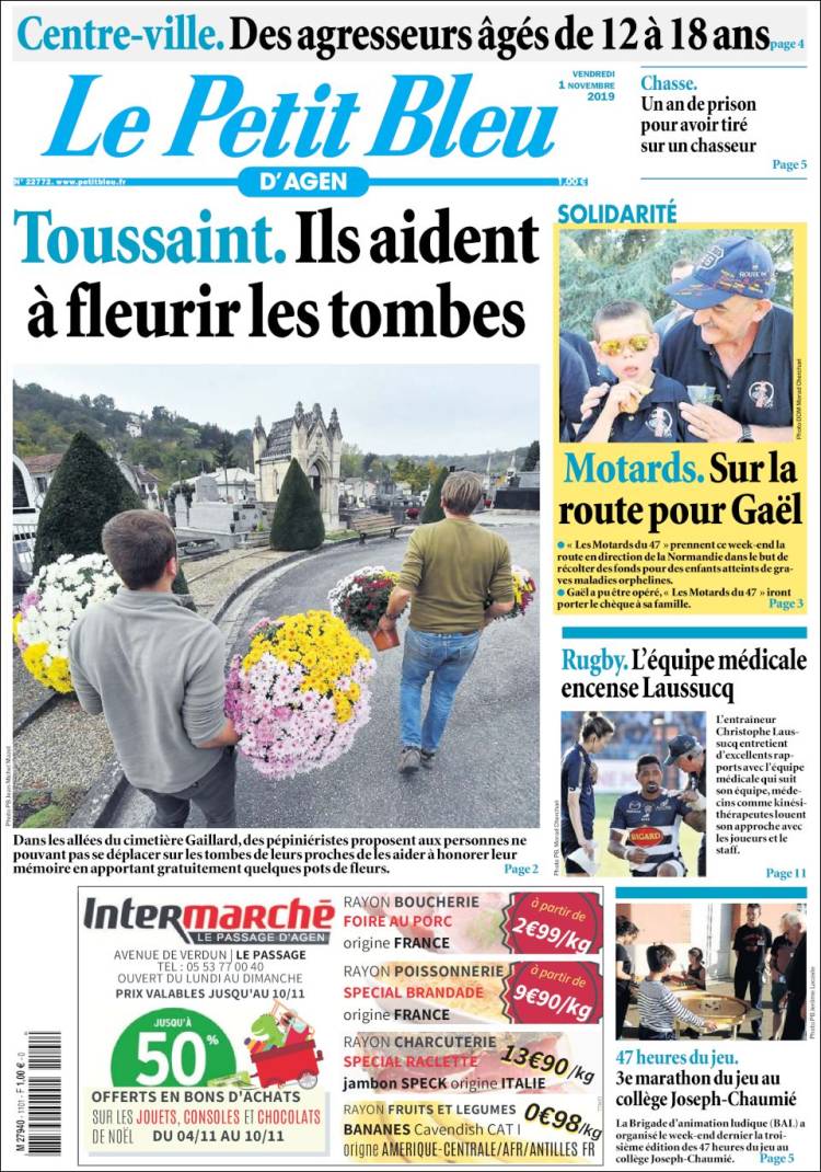 Portada de Le Petit Bleu (Francia)