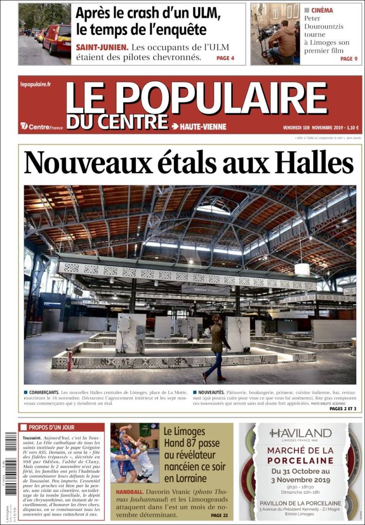 Portada de Le Populaire du Centre (Francia)