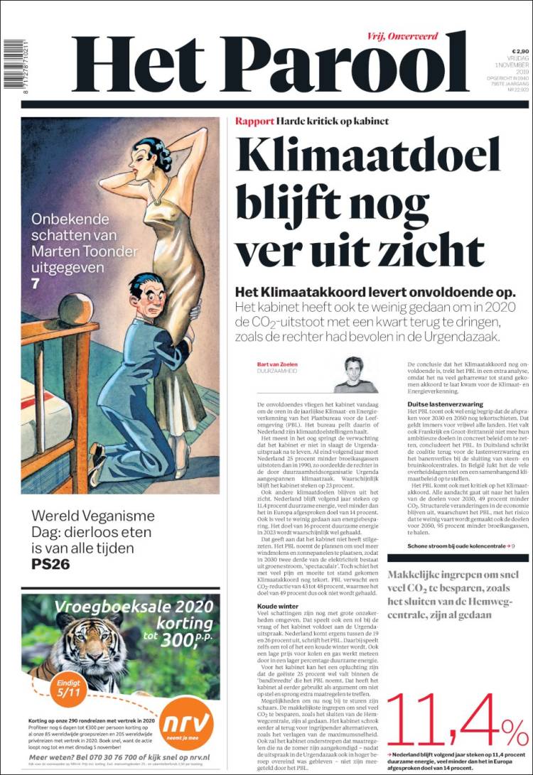 Portada de Het Parool (Pa&iacute;ses Bajos)