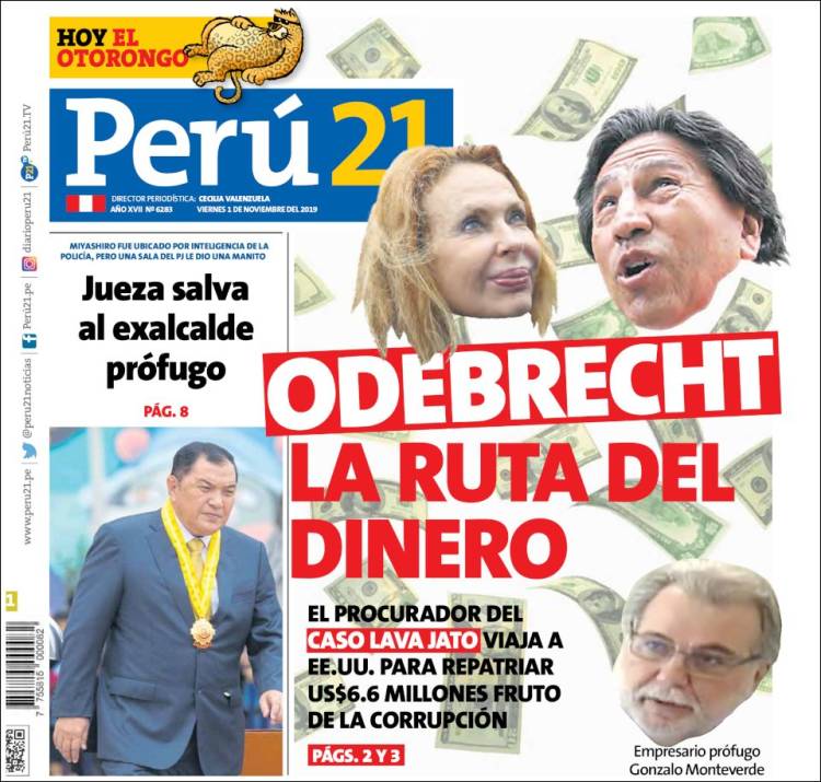 Portada de Perú 21 (Peru)