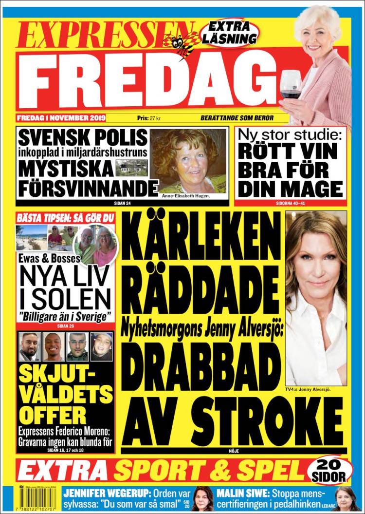 Portada de Expressen (Suecia)