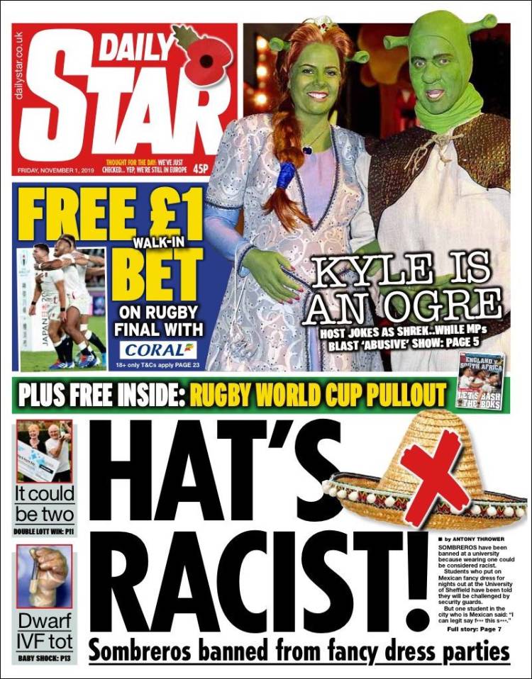 Portada de Daily Star (Reino Unido)