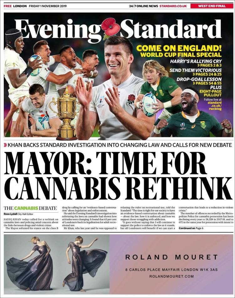 Portada de Evening Standard (Reino Unido)