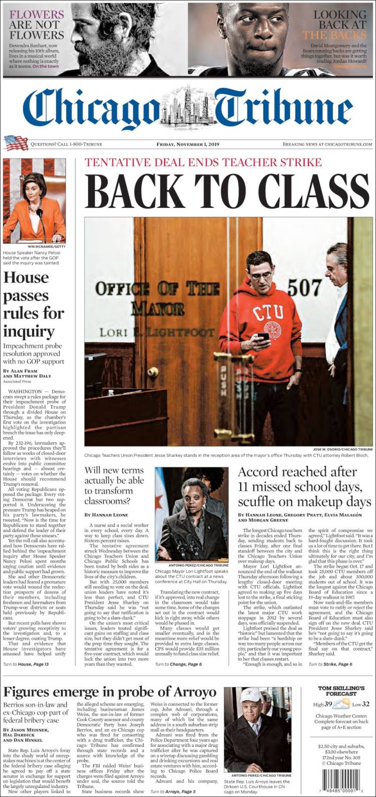 Portada de Chicago Tribune (USA)