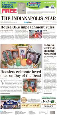 Portada de The Indianapolis Star (USA)