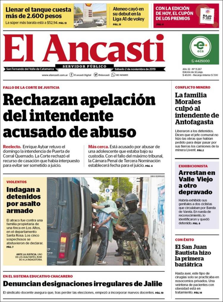 Portada de El Ancasti (Argentina)