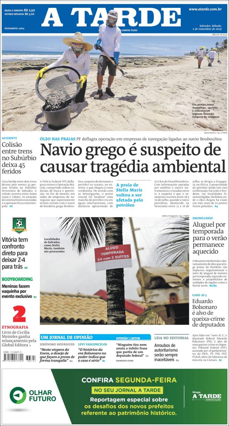 Portada de Diário A Tarde (Brasil)