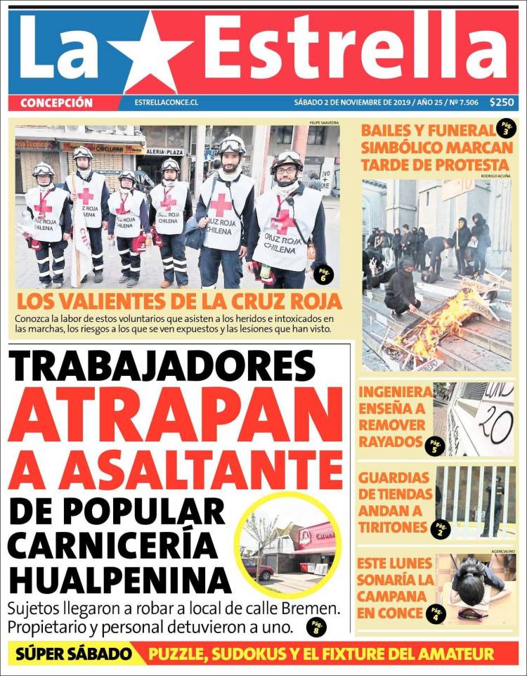 Portada de La Estrella de Concepción (Chile)
