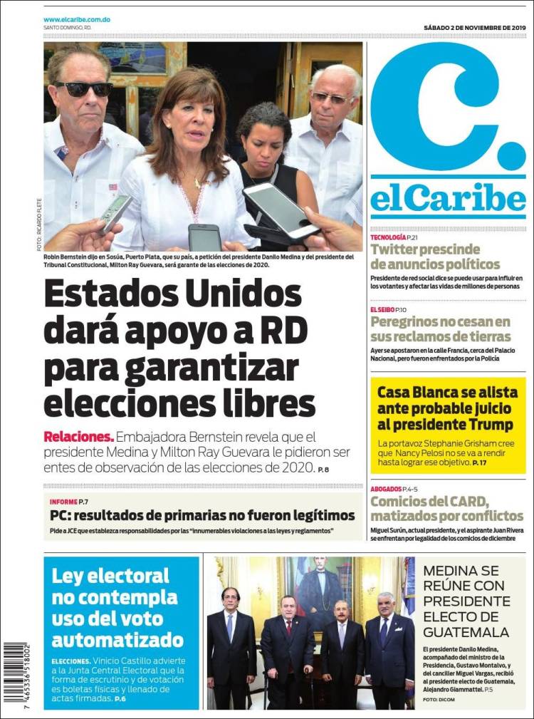 Portada de El Caribe (R. Dominicana)