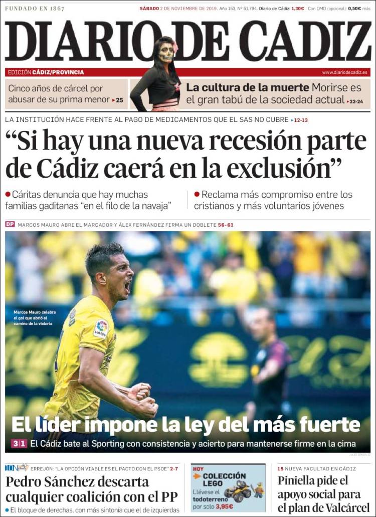 Portada de Diario de Cádiz (España)