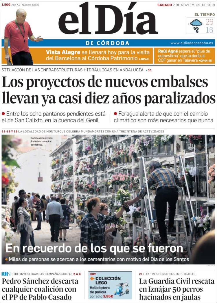 Portada de El Día de Córdoba (España)