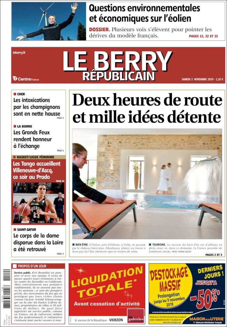Portada de Berry Republicain (Francia)