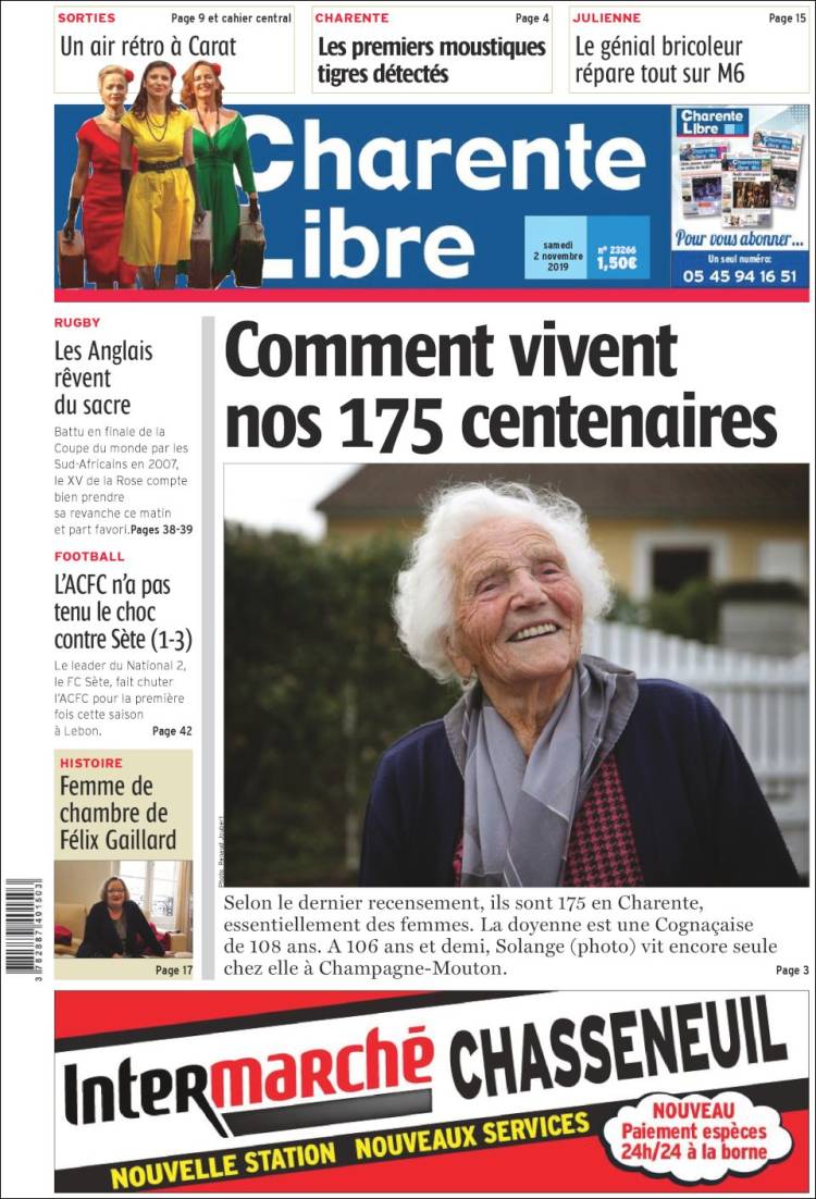 Portada de Charente Libre (Francia)