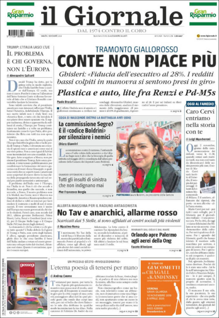Portada de il Giornale (Italia)