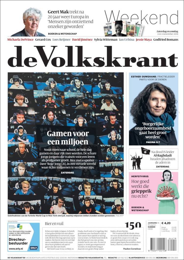 Portada de De Volkskrant (Pa&iacute;ses Bajos)