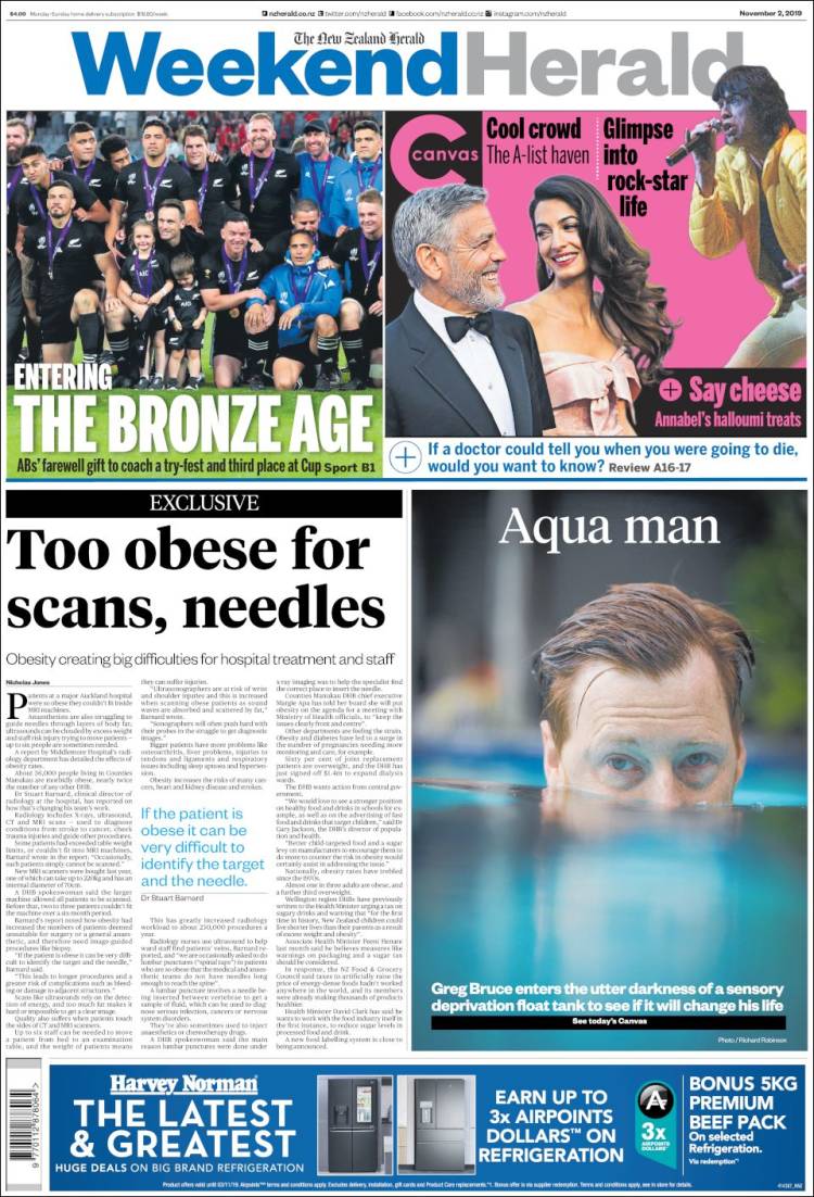 Portada de The New Zealand Herald (Nueva Zelanda)